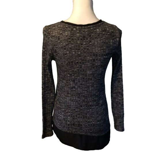 Simply Vera Vera Wang Blouse Womens XS Used Black Gray - Picture 14 of 16